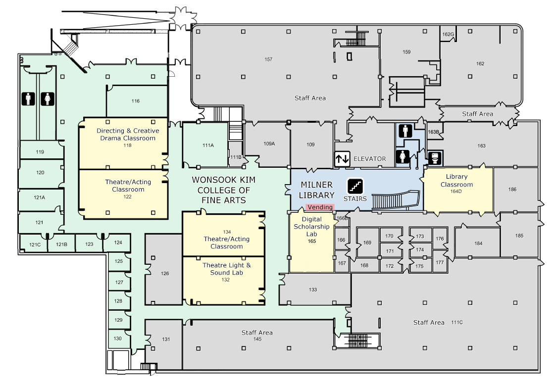 Milner Library Floor 1 Map