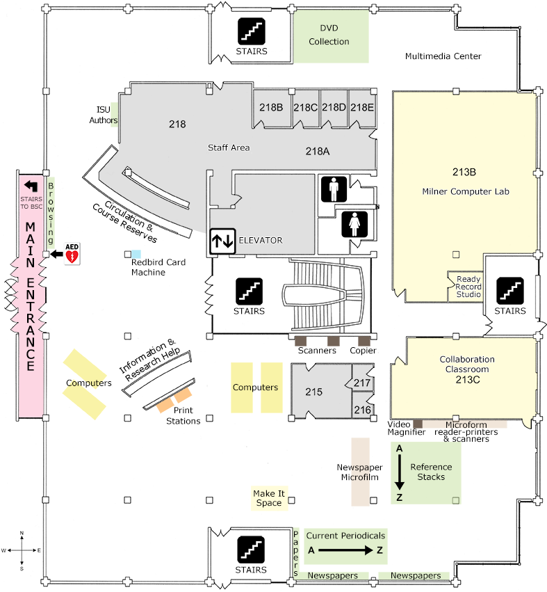 Milner Library Floor 2 Map