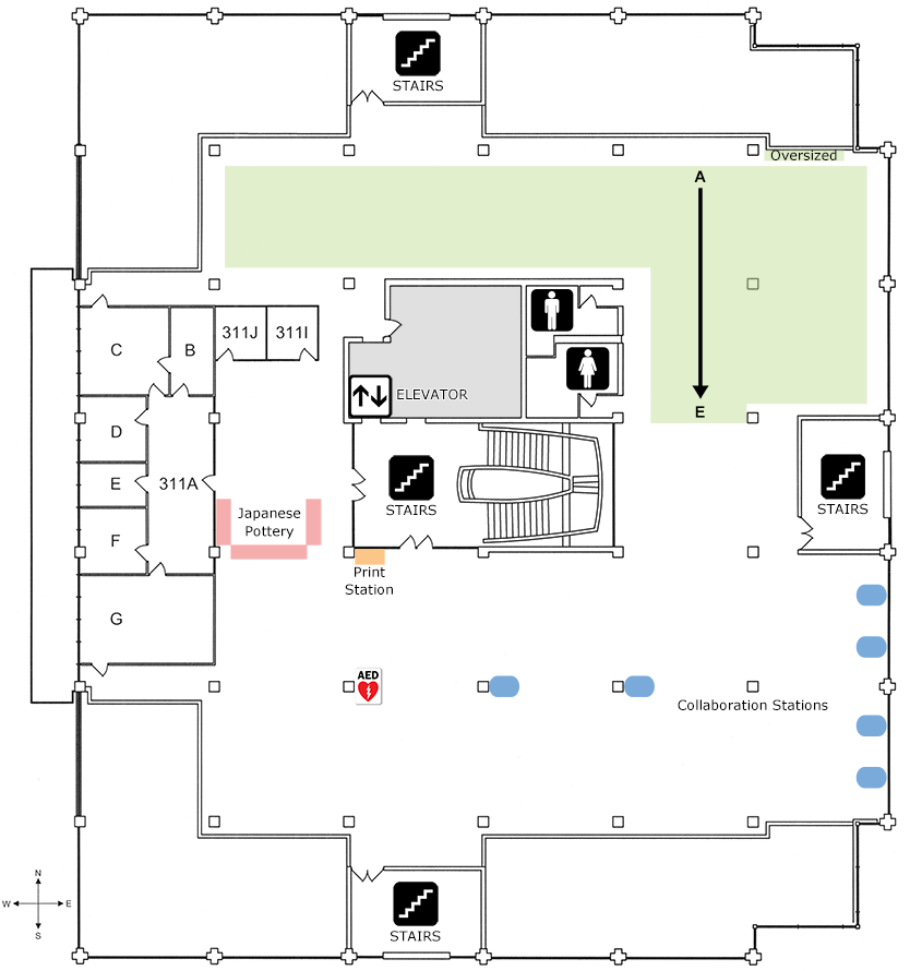 Milner Library Floor 3 Map