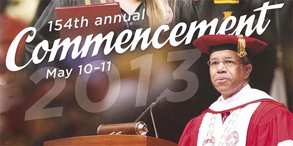 Section of the 2013 commencement program cover