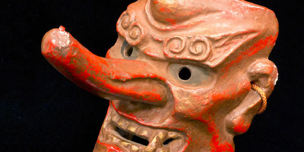 photo of a red oni mask