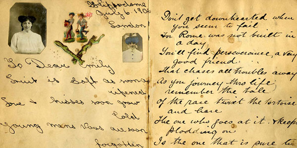 postcard back with handwritten text