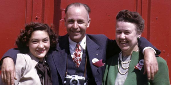Corky Cristiani, Sverre and Faye O. Braathen. May 12, 1947.