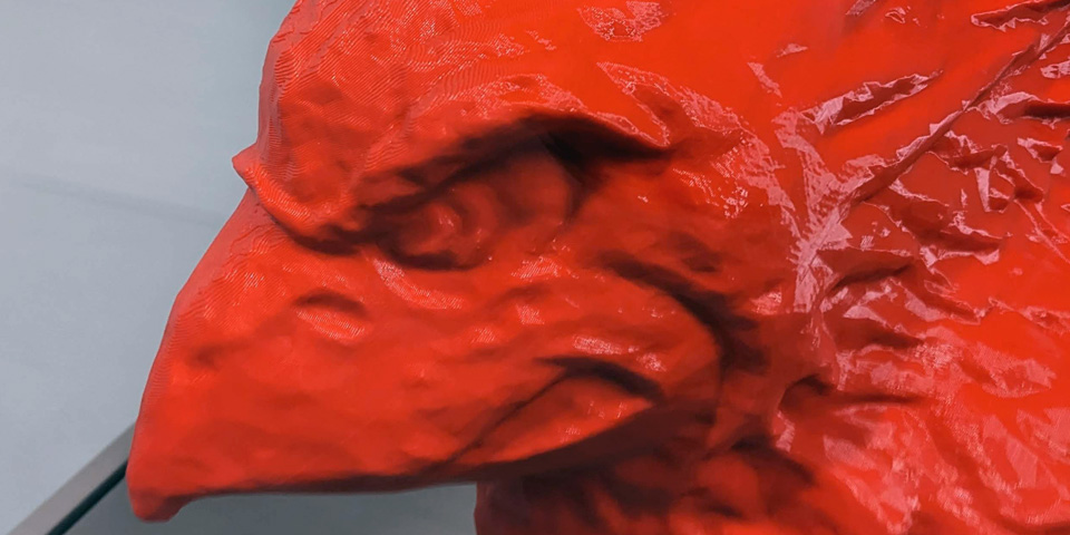 3D Printed Reggie Redbird bust
