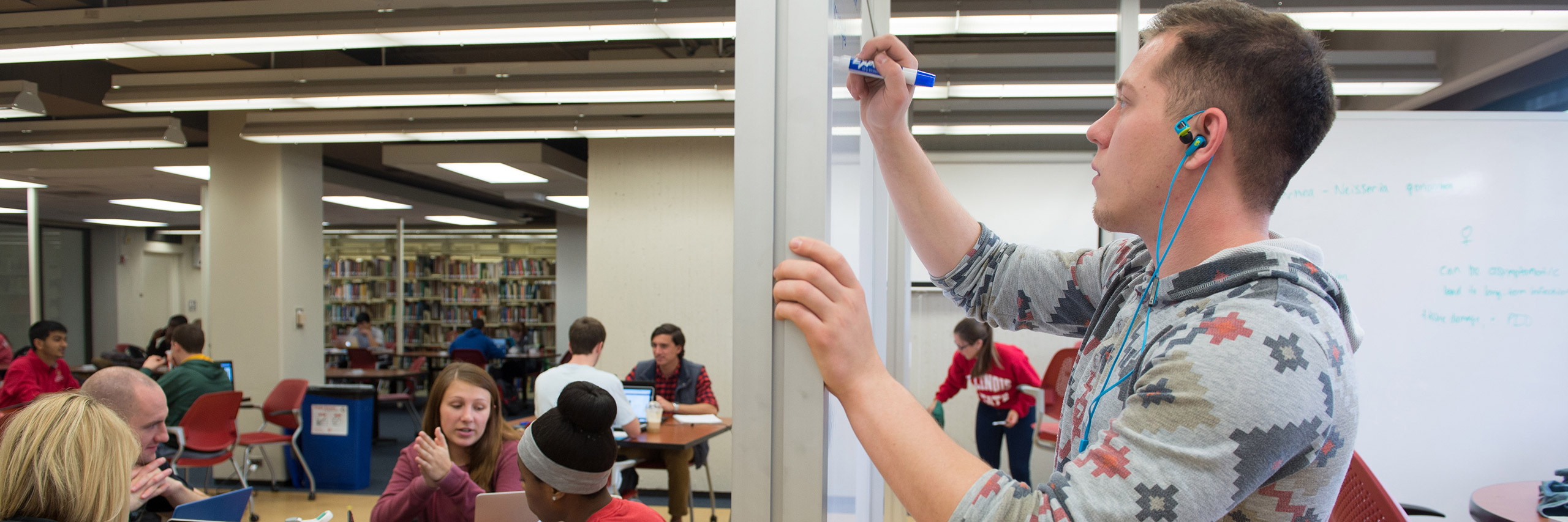 Students in the library.